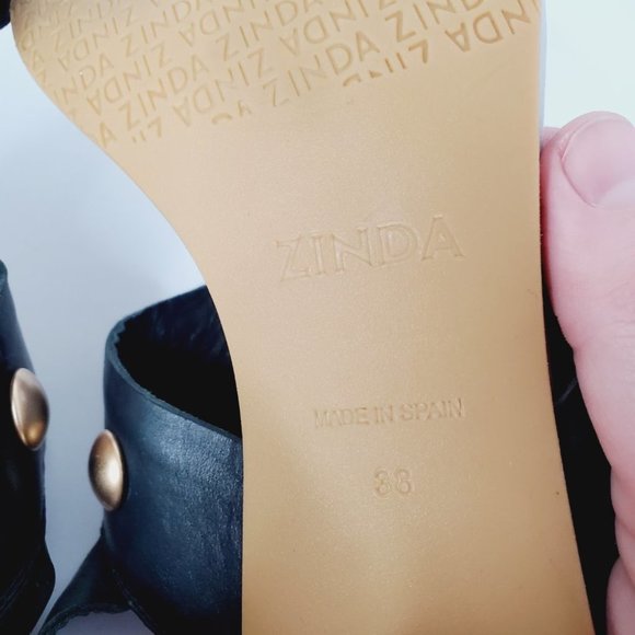 ZINDA SPAIN Metallic Chunky Y2K Studded Heeled Sandals - Picture 8 of 10